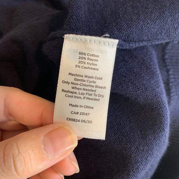 Talbots Tank Top Womes M Medium Navy Blue Cashmere Blend Sleeveless Knitted - Picture 10 of 12